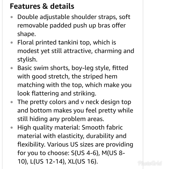 2 PIECE FLORAL V NECK TANKINI BOYSHORT SET - Picture 4 of 4